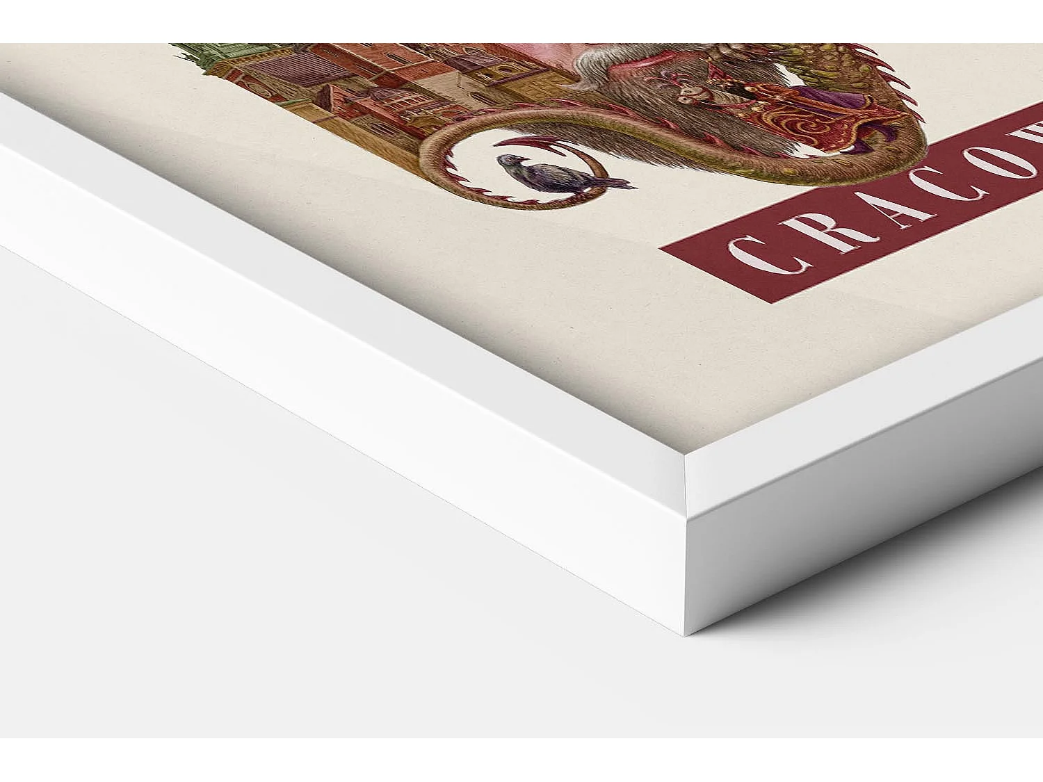 Image dans un cadre, art polonais moderne, décor encadré de Cracovie, imprimé urbain minimaliste, art mural 70x100 cm.