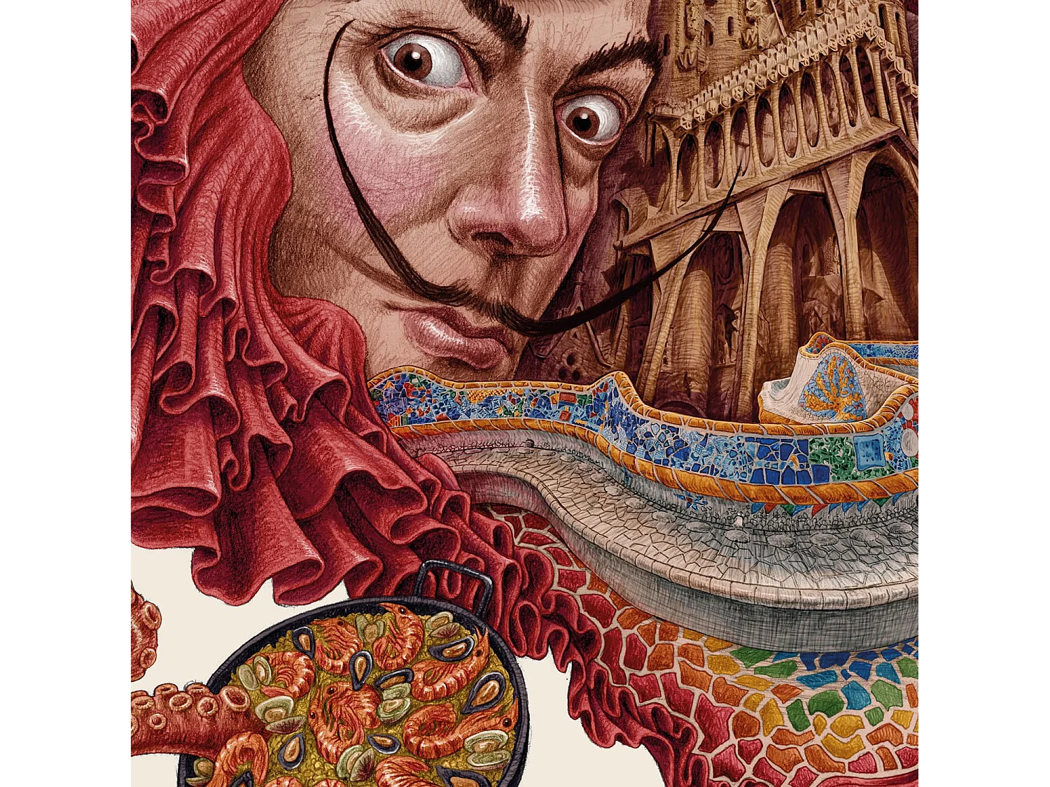 Poster, spanischer Stadtdruck, Barcelona-Kunst, Barcelona-Stadtdekor, 59,5 x 84 cm.