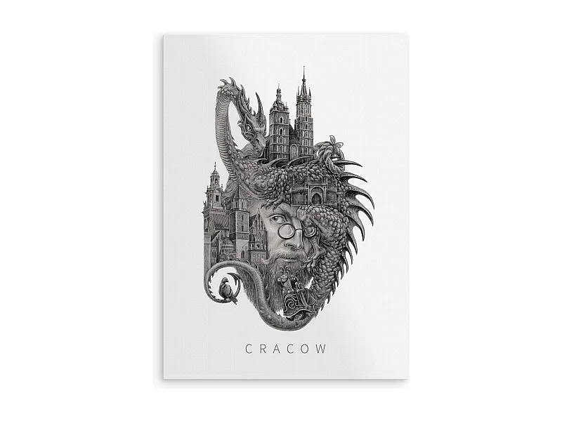 Poster, polnisches Stadtdekor, Krakauer Kunst, minimalistischer Krakauer Wanddruck 59,5x84 cm.