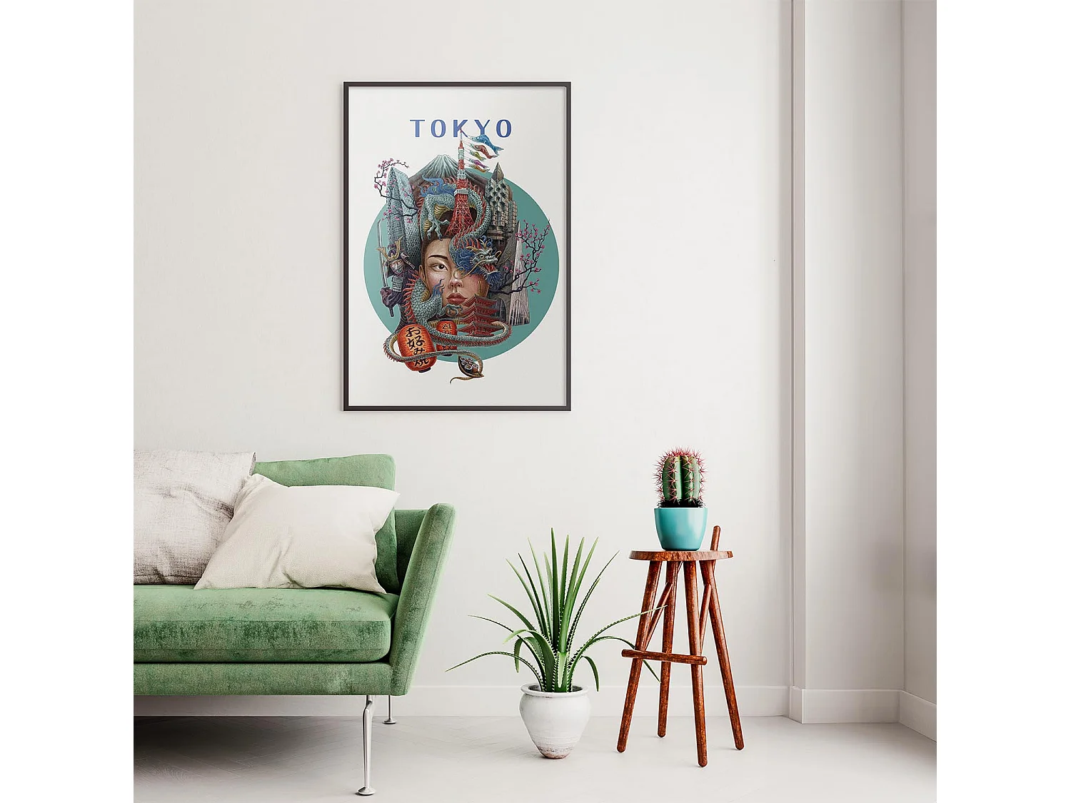 Affiche, décor de ville japonaise, Tokyo, 59,5x84 cm Tokyo art, imprimé urbain Tokyo.