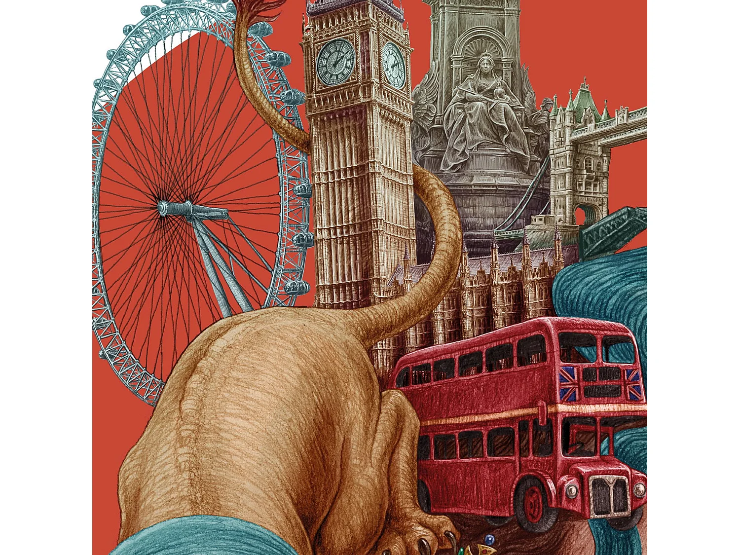 Affiche, décor de ville britannique, Londres, 59,5x84 cm art londonien, imprimé urbain Londres.