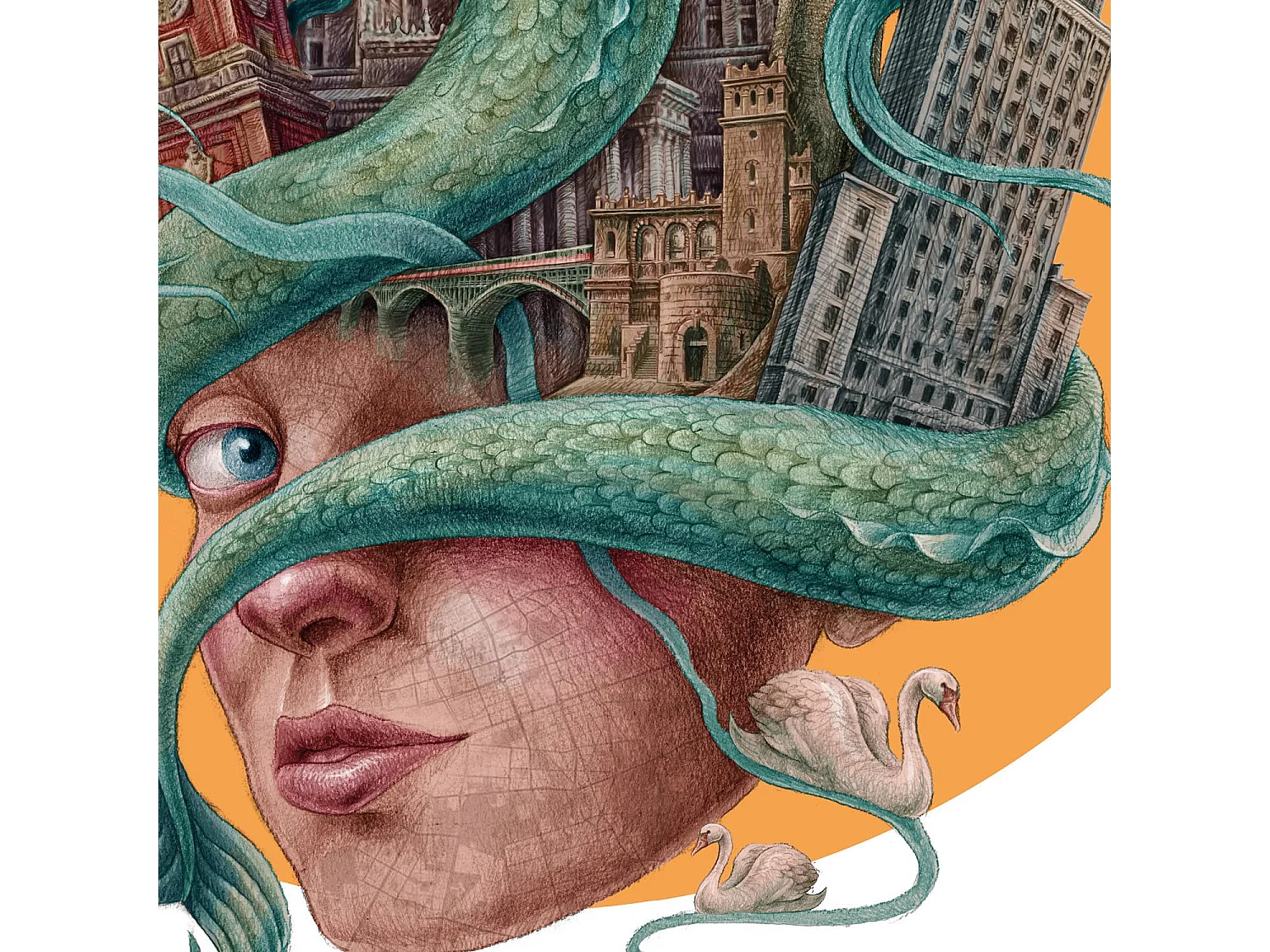 Affiche, décor de la ville polonaise, Varsovie, 42x59,4 cm Art de Varsovie, imprimé urbain.