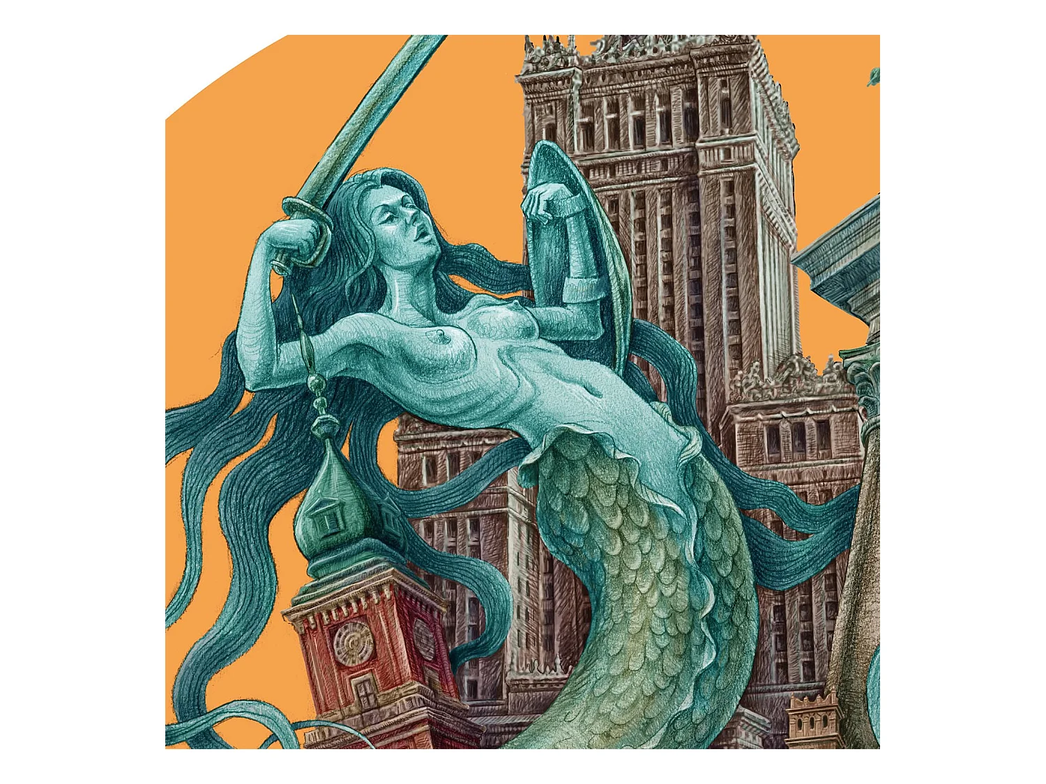 Poster, Dekor der polnischen Stadt Warschau, 42x59,4 cm Art of Warsaw, Stadtdruck.
