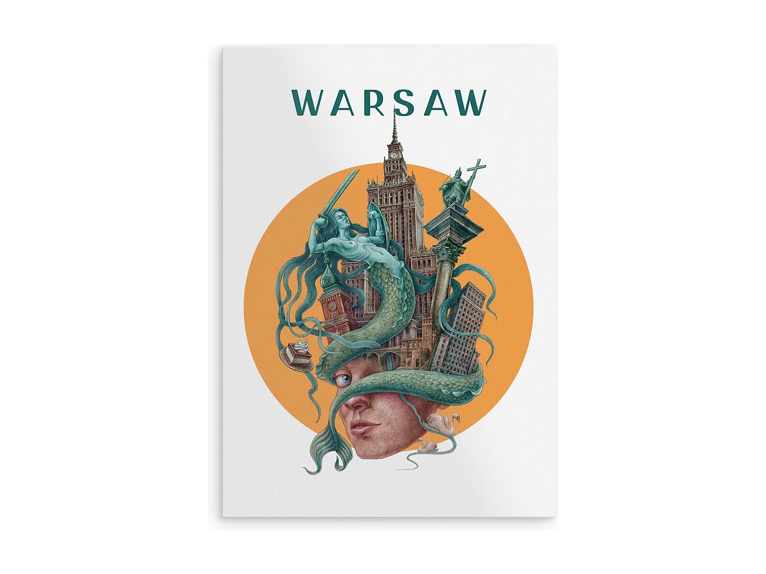 Poster, Dekor der polnischen Stadt Warschau, 42x59,4 cm Art of Warsaw, Stadtdruck.