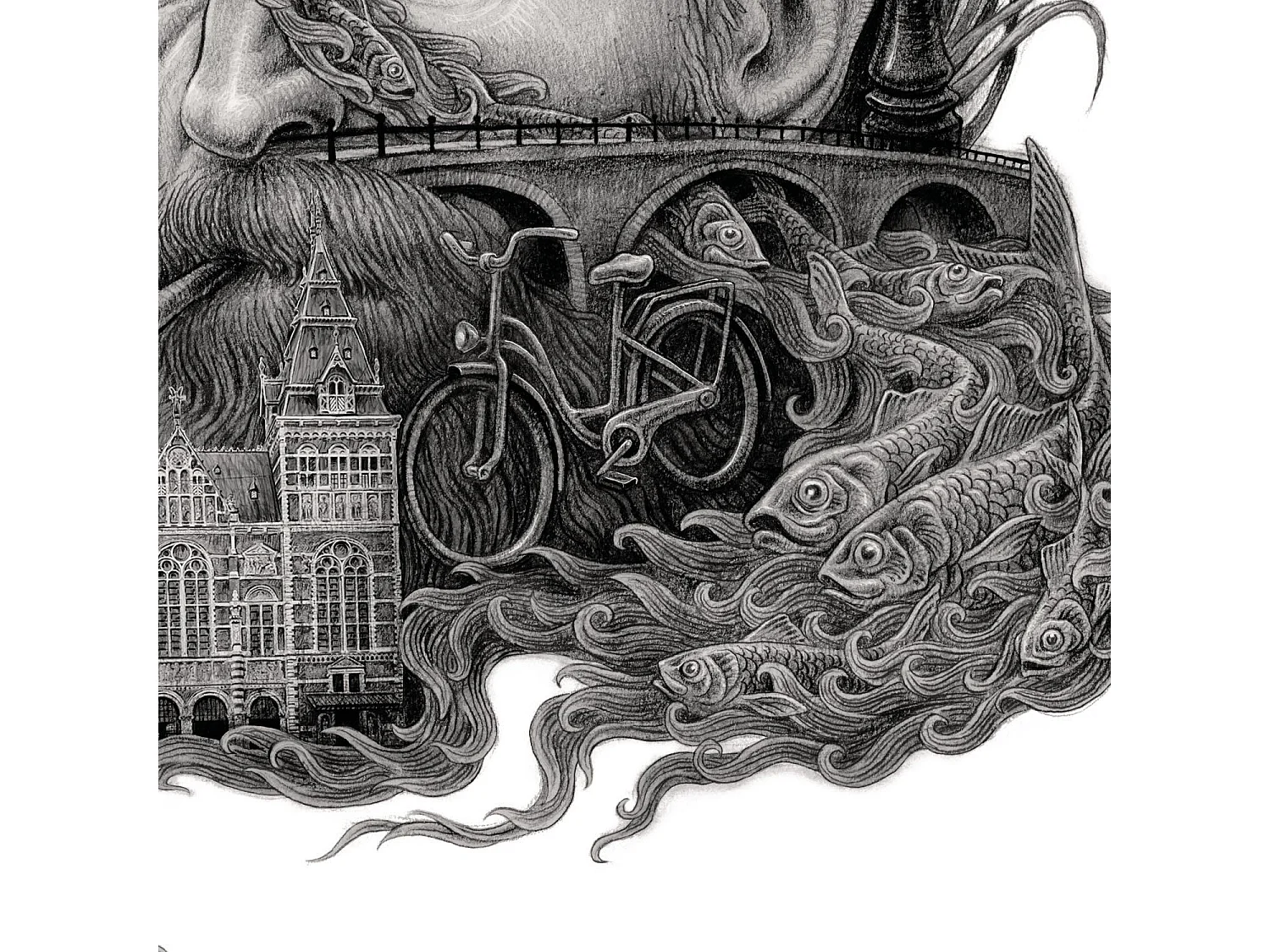 Poster, elegantes niederländisches Dekor, Amsterdamer Kunst, Stadtplakat 29,7x42 cm Amsterdam.