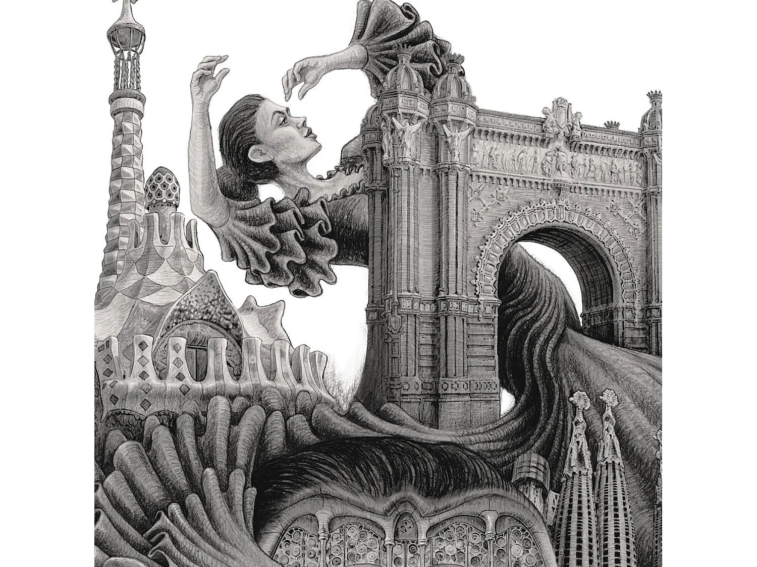 Póster, decoración española vibrante, arte de Barcelona, ​​impresión minimalista de la ciudad de Barcelona, ​​21x29,7 cm.