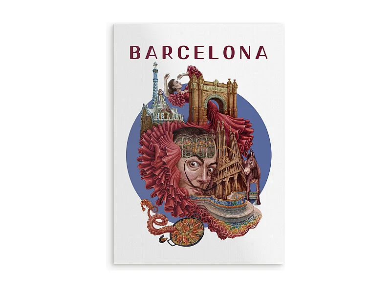 Poster, spanisches Stadtdekor, Barcelona, 21x29,7 cm Barcelona-Kunst, Barcelona-Stadtdruck.