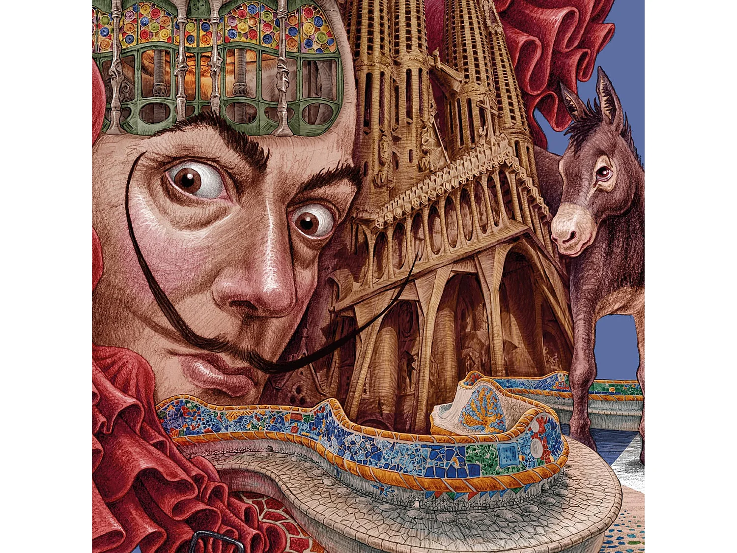 Poster, spanisches Stadtdekor, Barcelona, ​​​​21x29,7 cm Barcelona-Kunst, Barcelona-Stadtdruck.