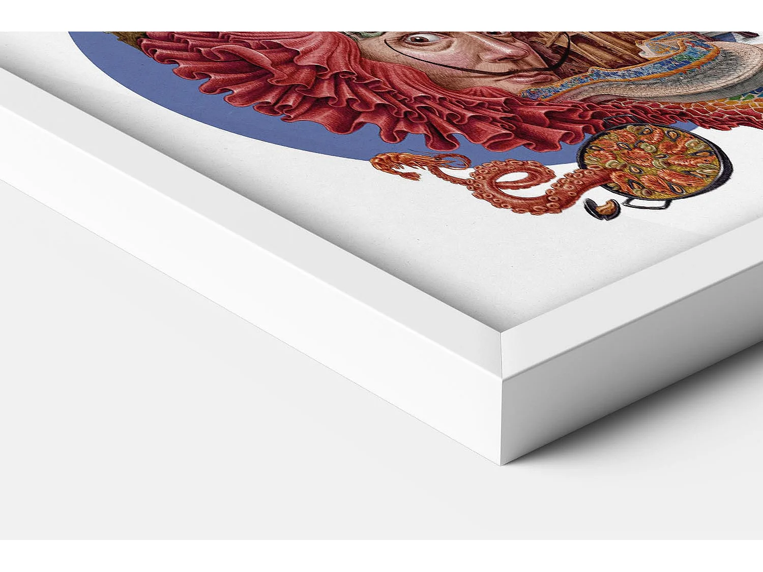 Gerahmtes Bild, spanisches Stadtdekor, weiß gerahmtes Bild Barcelona, ​​50x70 cm Barcelona-Kunst, Barcelona-Stadtdruck.