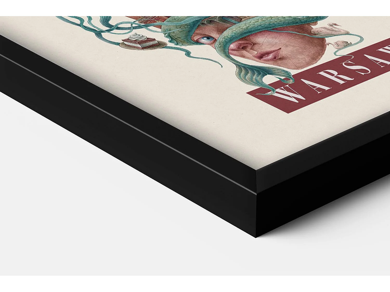 Quadro in cornice, arredamento urbano moderno, arte incorniciata di Varsavia, stampa urbana minimalista di Varsavia, design Varsavia 50x70 cm.