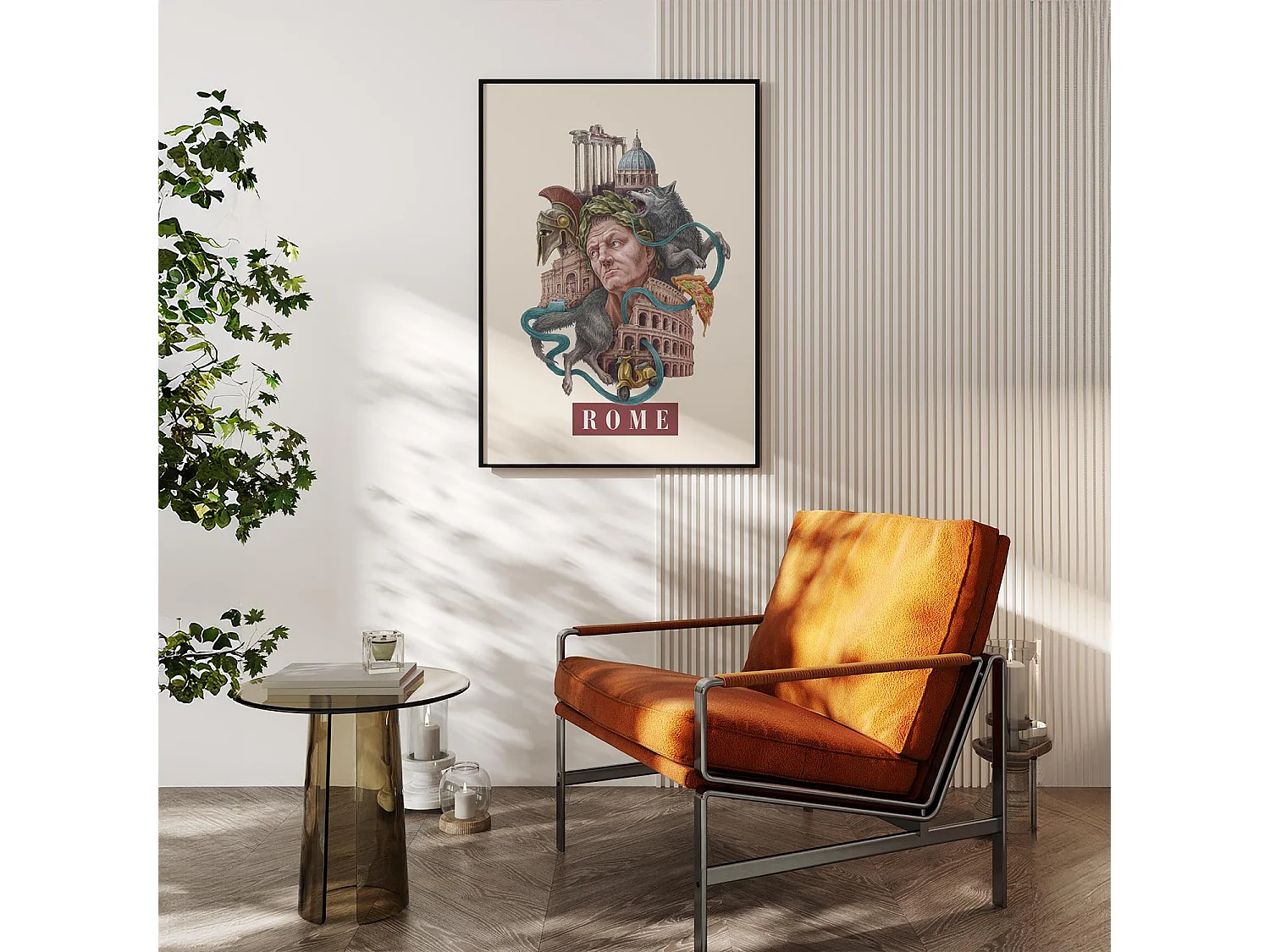 Poster, italienisches Dekor, Rom-Kunst, 21 x 29,7 cm Rom-Design, eleganter Stadtdruck Rom.