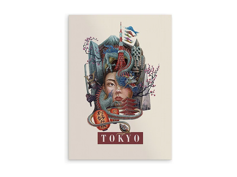 Poster, japanisches Stadtdekor, Tokio-Druck, Plakat im städtischen Stil von Tokio, 29,7 x 42 cm.