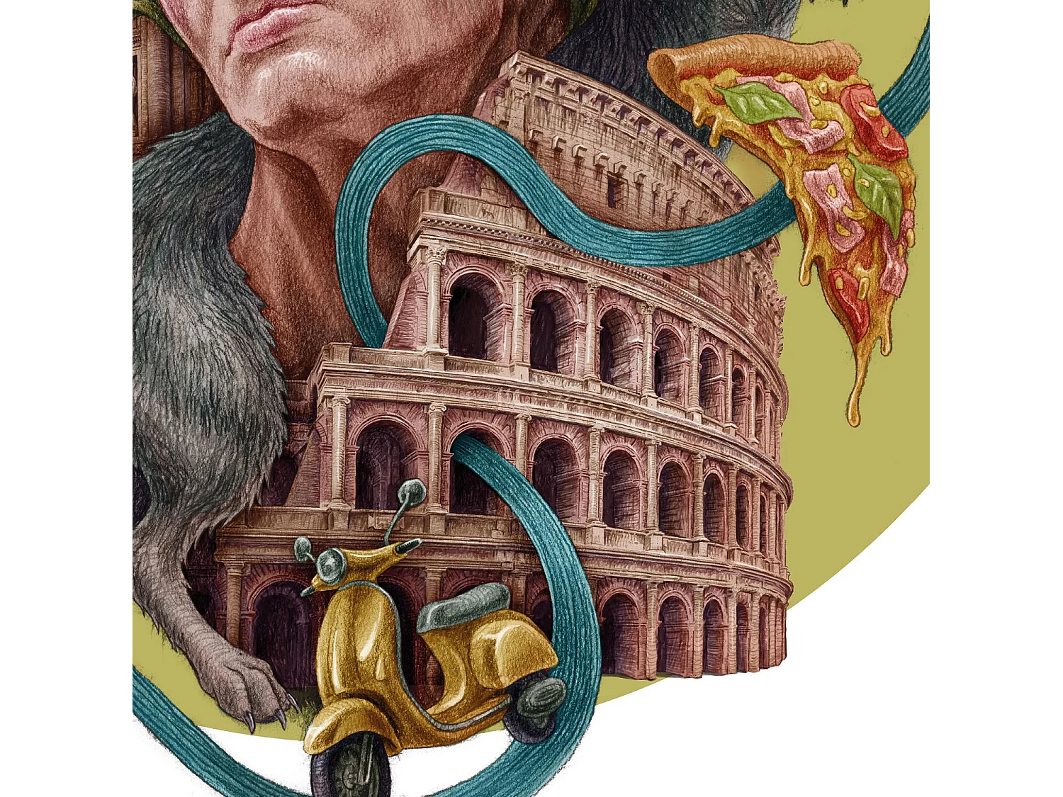 Affiche, décor de ville italienne, Rome, 29,7x42 cm art de Rome, imprimé urbain Rome.