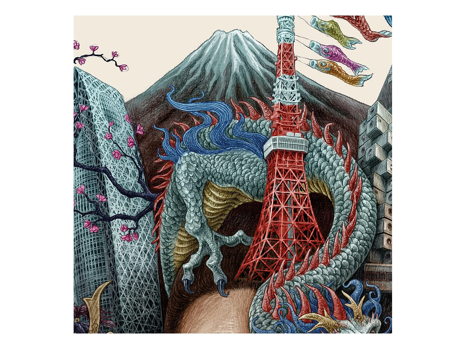 Affiche, déco ville japonaise, imprimé Tokyo, affiche Tokyo style urbain, 21x29,7 cm.