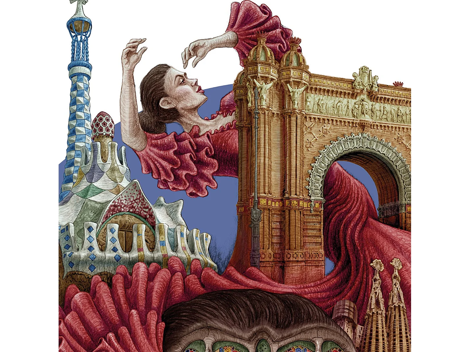 Poster, spanisches Stadtdekor, Barcelona, ​​​​29,7x42 cm Barcelona-Kunst, Barcelona-Stadtdruck.