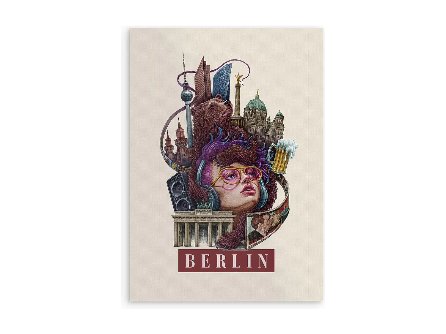 Affiche, décor allemand moderne, Berlin art, affiche minimaliste Berlin, 21x29,7 cm Berlin art.