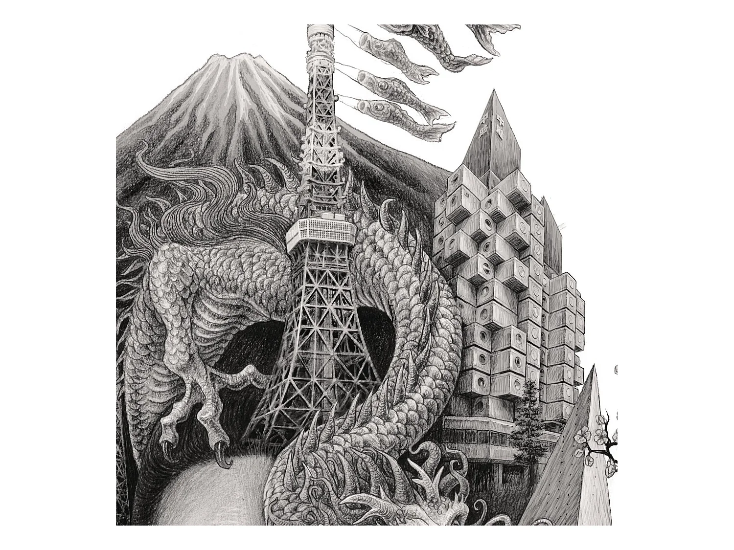 Affiche, déco urbaine japonaise épurée, art Tokyo, affiche urbaine Tokyo, 21x29,7 cm.
