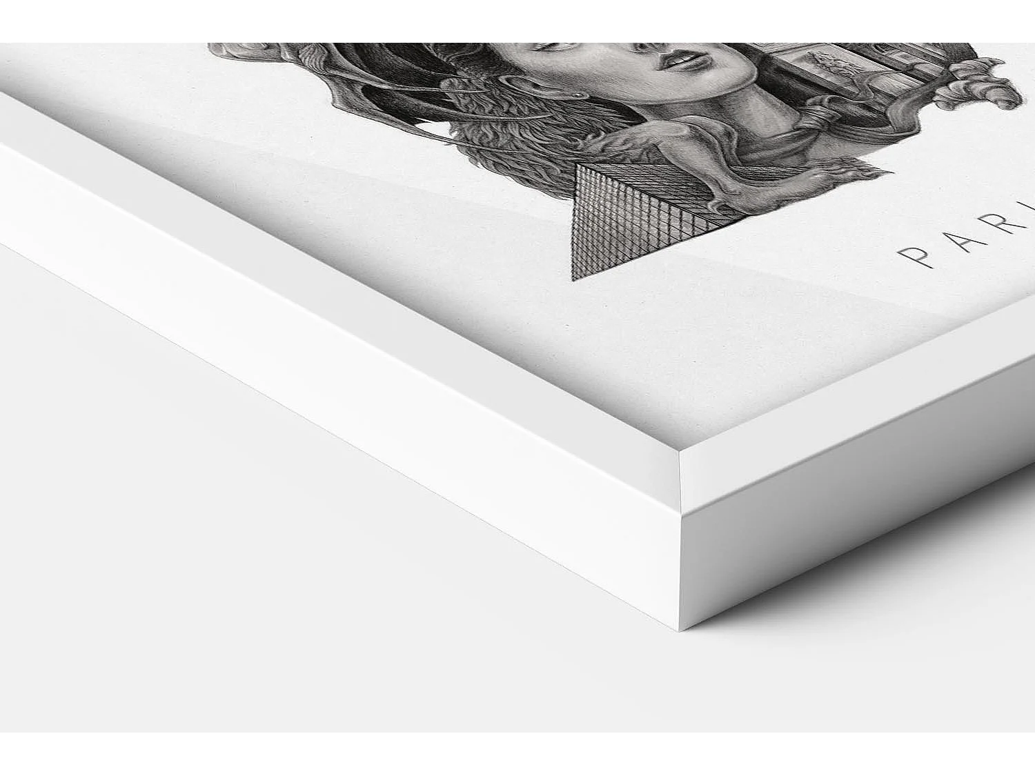 Foto in lijst, moderne Franse decoratie, Parijse kunst witte lijst, minimalistische Parijs print, Parijs design 20x30 cm.