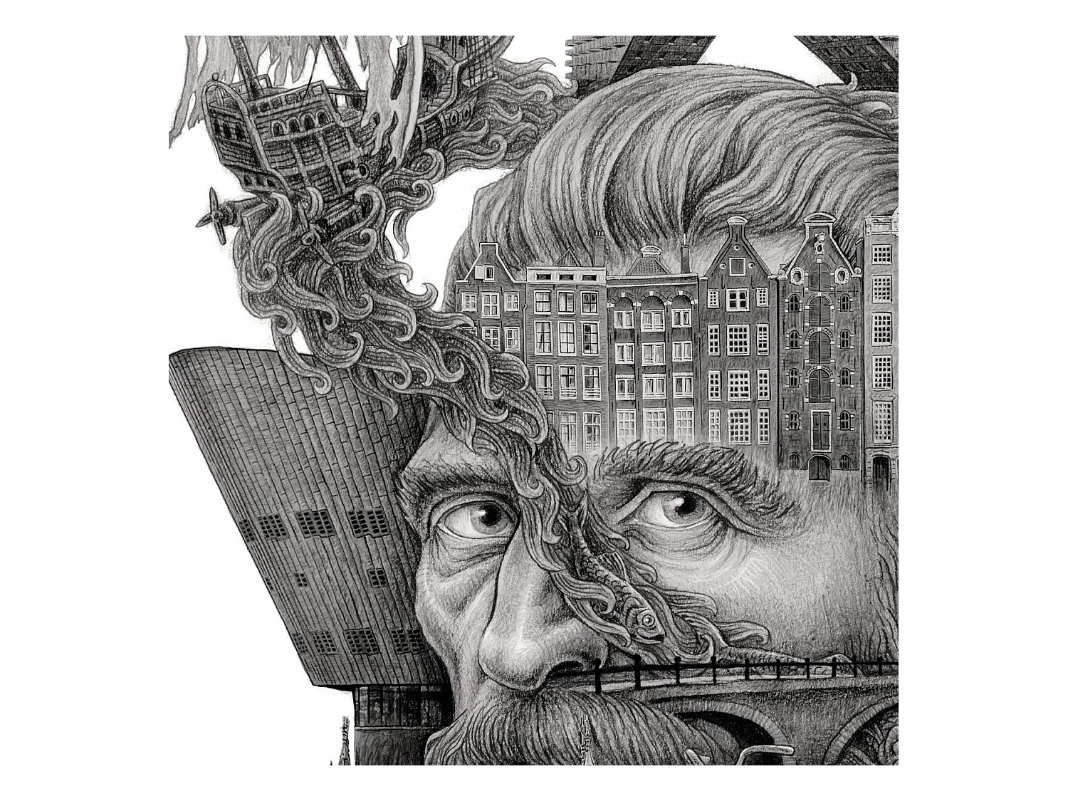Poster, elegante arredamento olandese, arte di Amsterdam, poster urbano 21x29,7 cm Amsterdam.