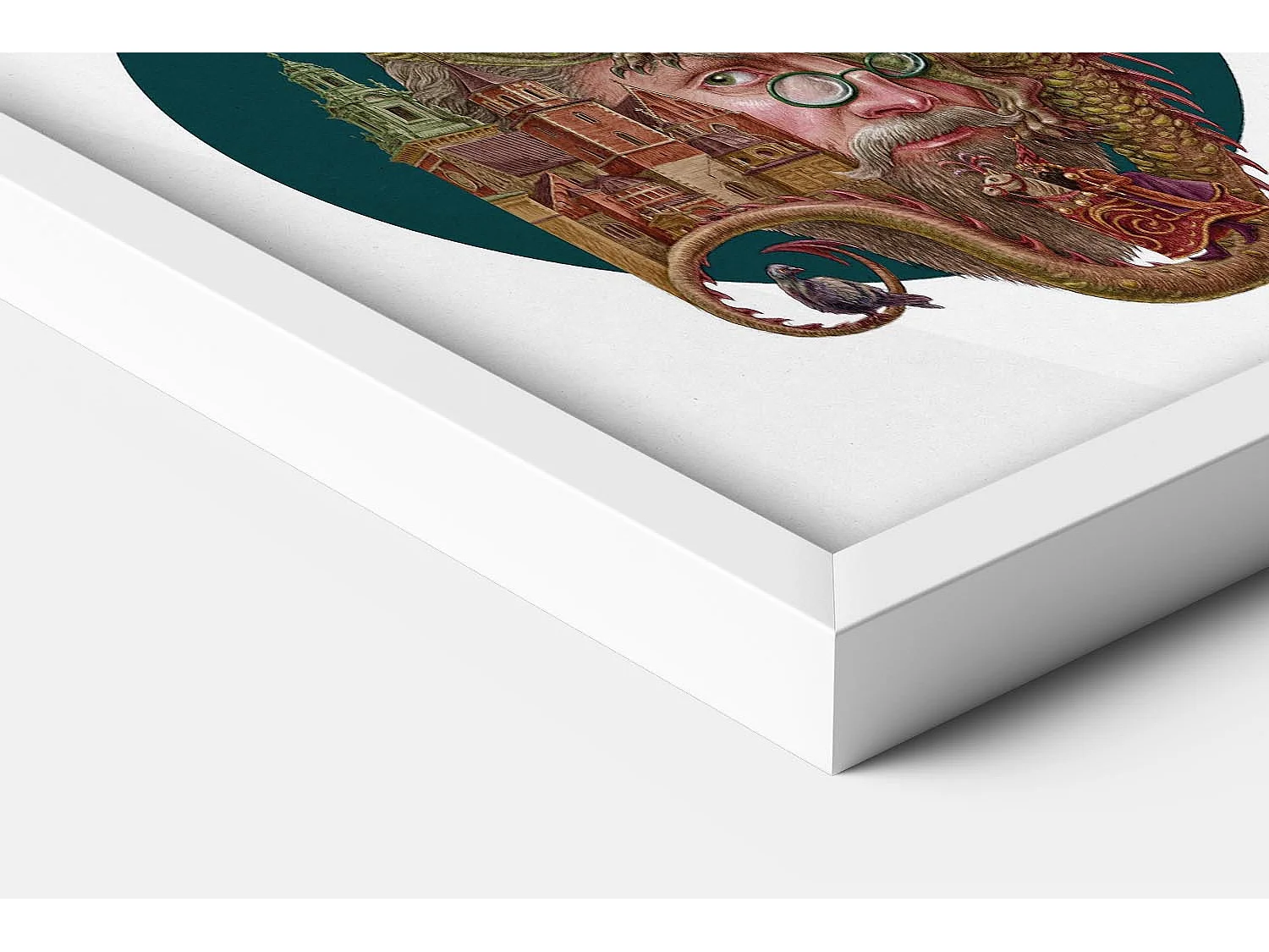 Foto in lijst, Pools stadsdecor, foto met witte lijst Krakau, 40x60 cm Krakau-kunst, stedelijke print.