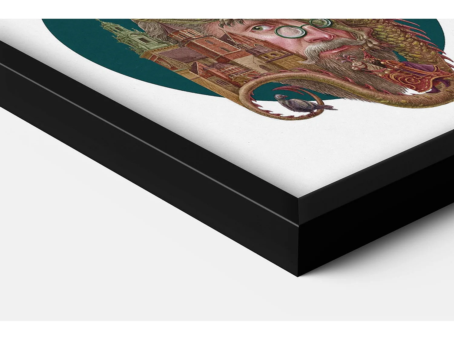 Image dans un cadre, décor de la ville polonaise, image avec cadre noir Cracovie, 50x70 cm Art de Cracovie, imprimé urbain.