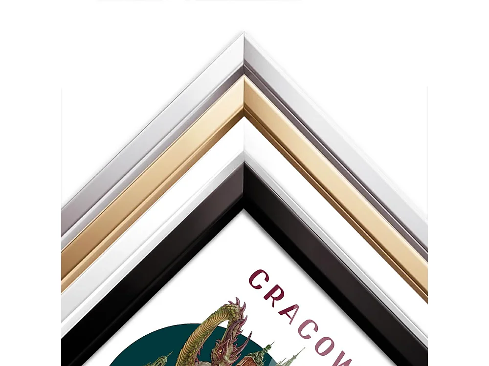 Image dans un cadre, décor de la ville polonaise, image avec cadre noir Cracovie, 50x70 cm Art de Cracovie, imprimé urbain.