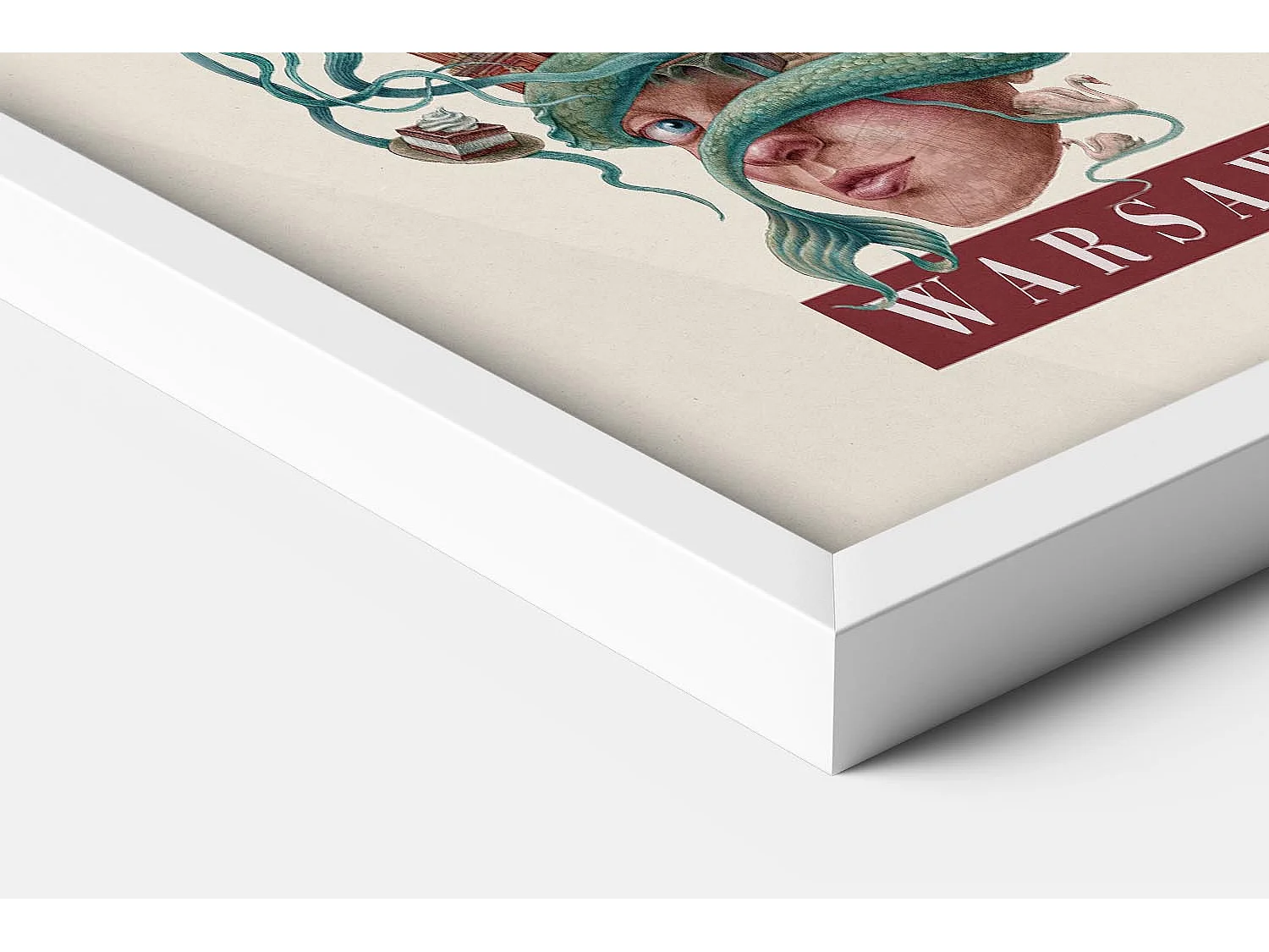 Bild im Rahmen, modernes Stadtdekor, gerahmte Kunst aus Warschau, minimalistischer Stadtdruck aus Warschau, Warschauer Design 20x30 cm.