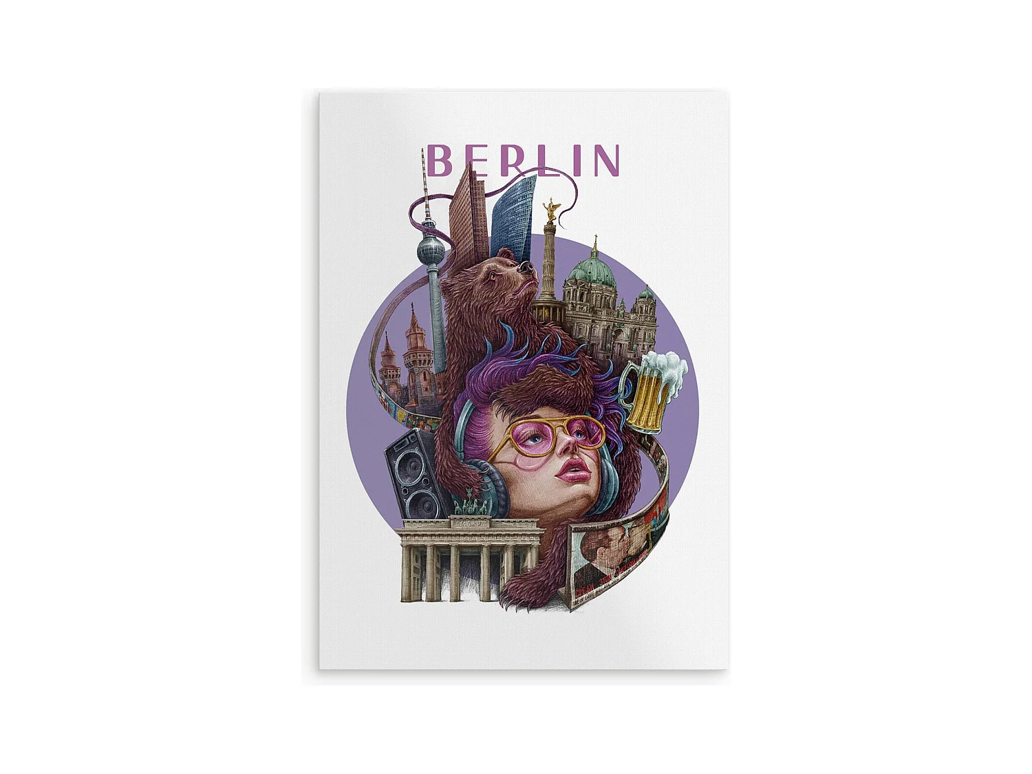 Affiche, décor de la ville allemande, Berlin, 21x29,7 cm Art berlinois, imprimé urbain.