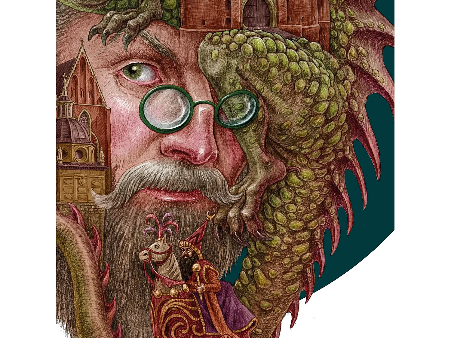 Poster, Dekor der polnischen Stadt Krakau, 42x59,4 cm Kunst von Krakau, Stadtdruck.