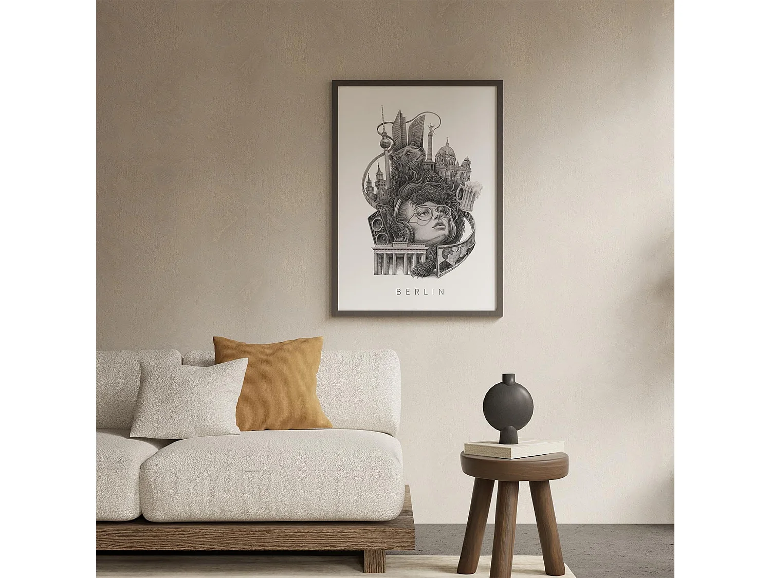 Affiche, art mural allemand moderne, art Berlin, affiche urbaine 59,5x84.