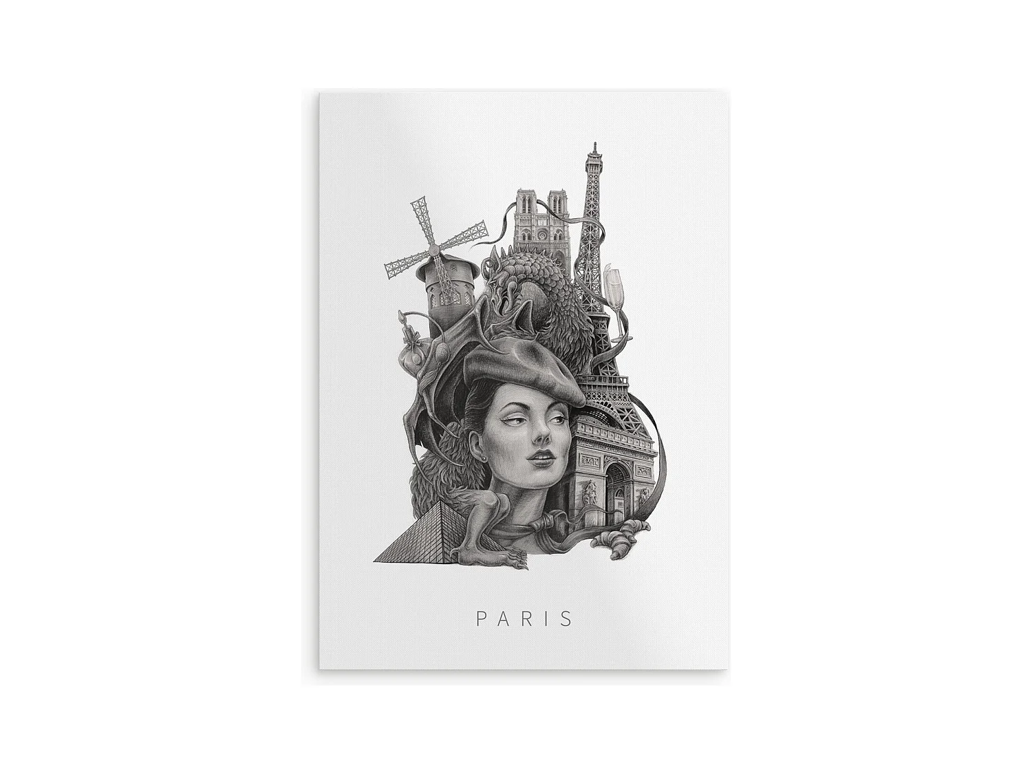 Affiche, décoration française moderne, art Paris, imprimé Paris minimaliste, design Paris 59,5x84 cm.