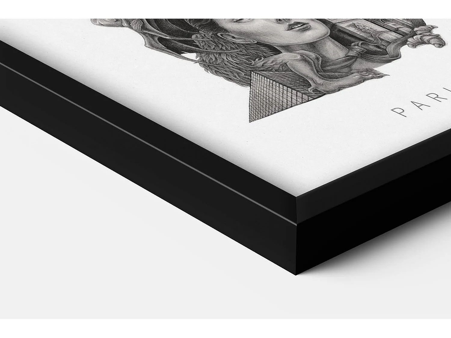 Image dans un cadre, décoration française moderne, cadre noir art Paris, imprimé Paris minimaliste, design Paris 20x30 cm.