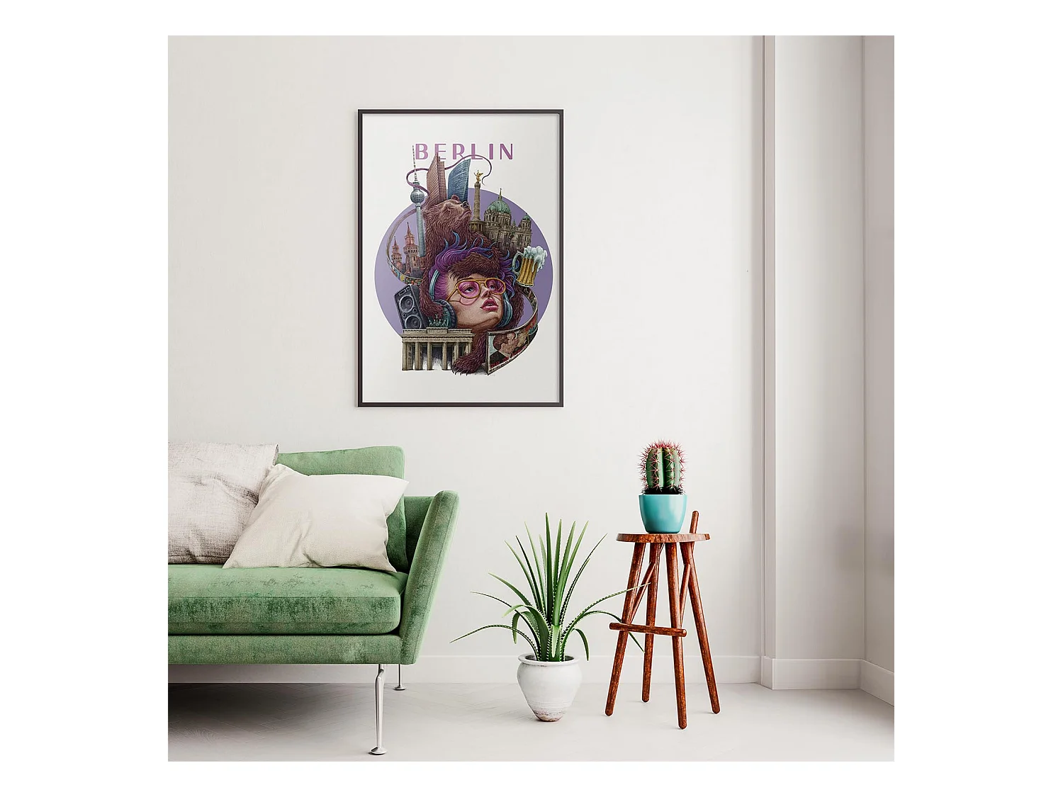 Affiche, décor de la ville allemande, Berlin, 59,5x84 cm Art berlinois, imprimé urbain.