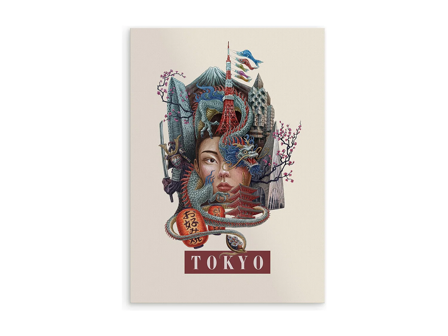 Poster, japanisches Stadtdekor, Tokio-Druck, Plakat im städtischen Stil von Tokio, 42 x 59,4 cm.