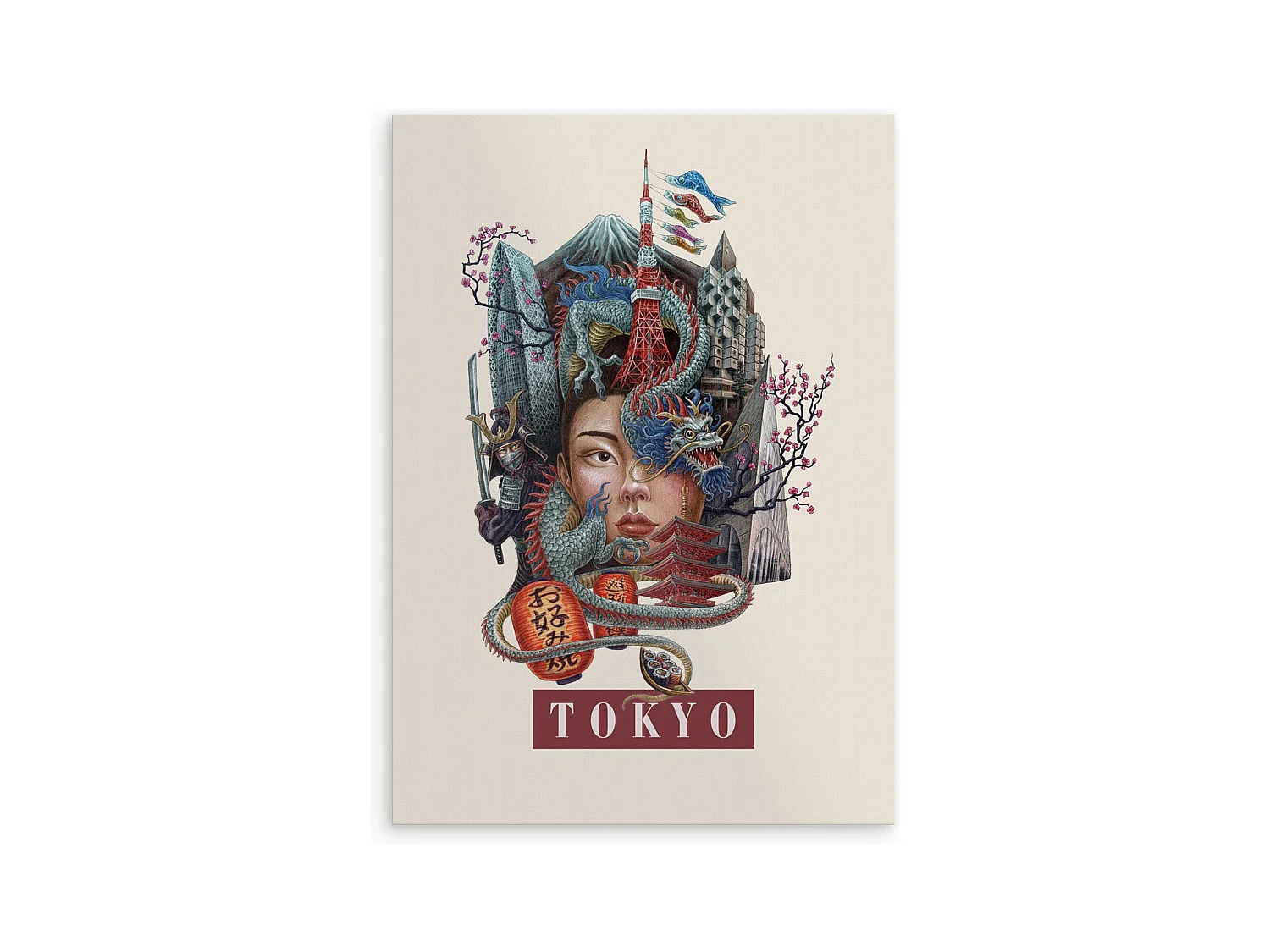Affiche, déco ville japonaise, imprimé Tokyo, affiche Tokyo style urbain, 42x59,4 cm.