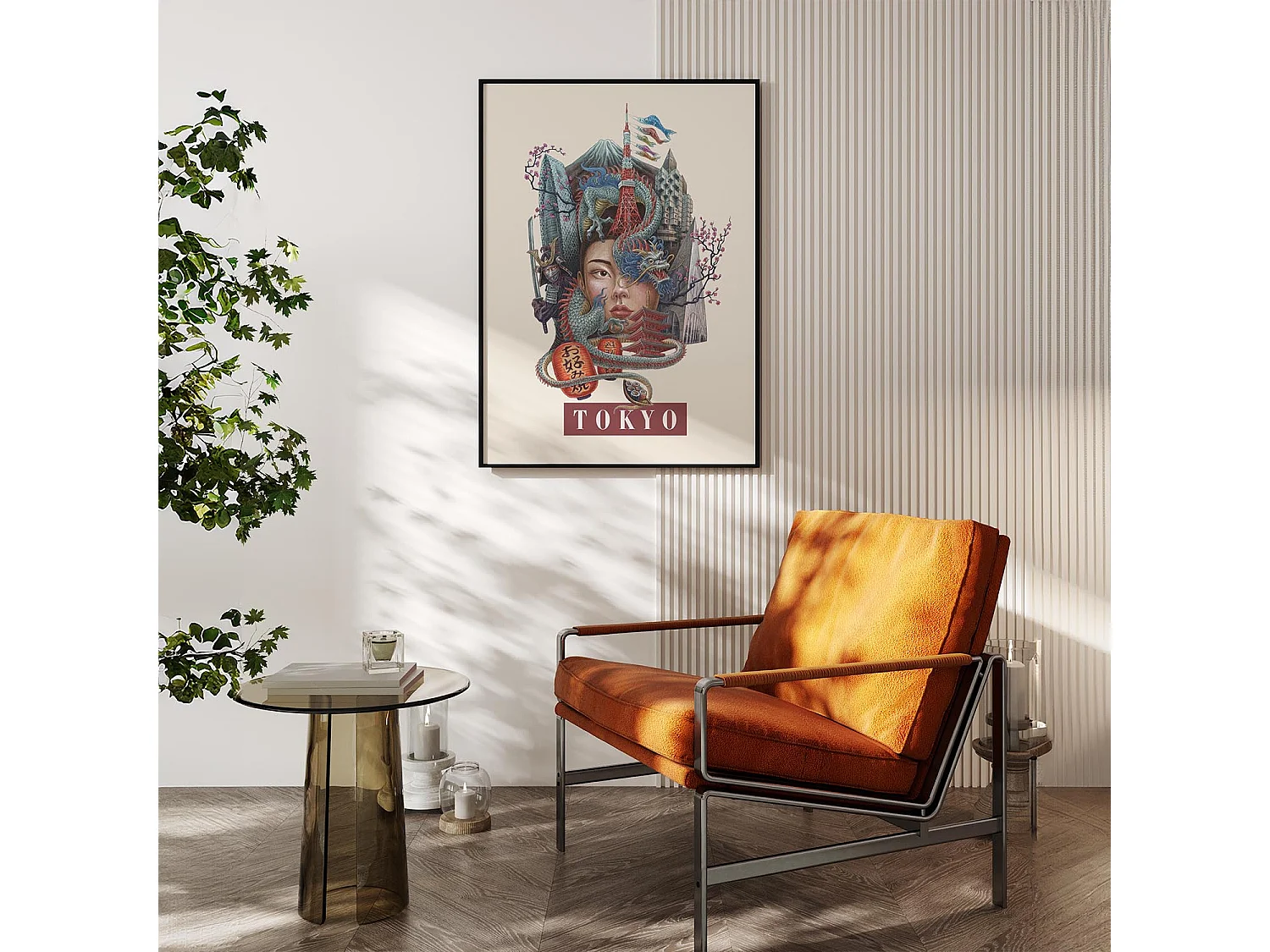 Affiche, déco ville japonaise, imprimé Tokyo, affiche Tokyo style urbain, 42x59,4 cm.