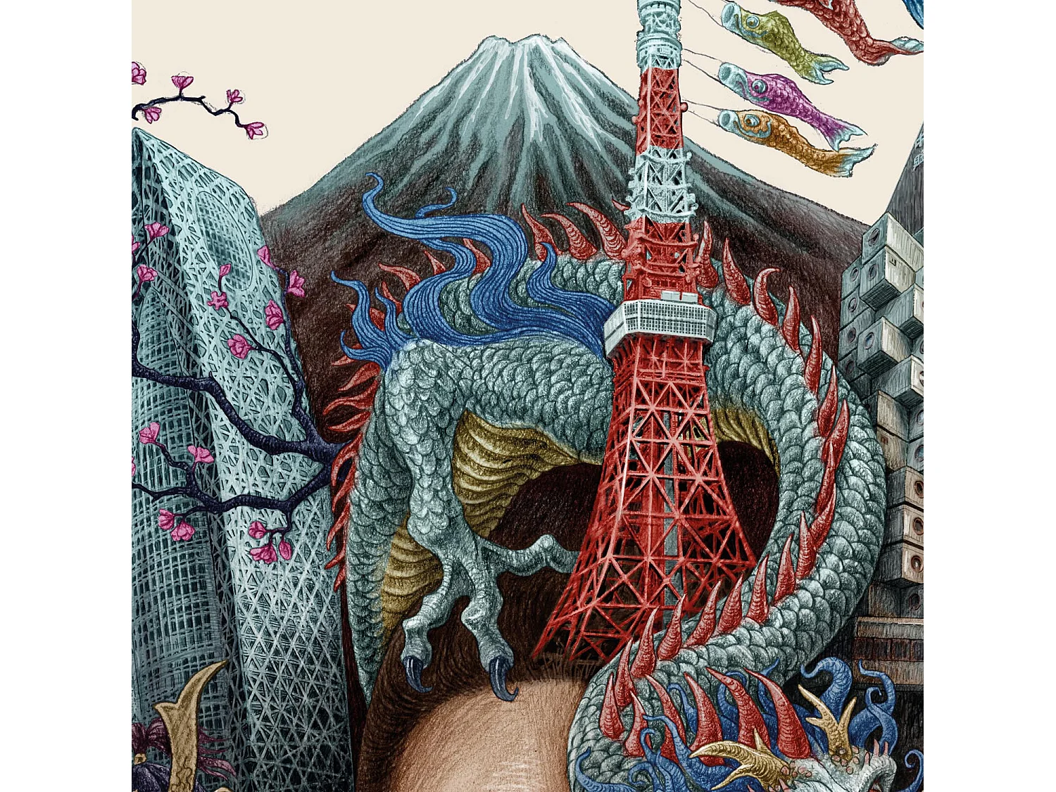 Affiche, déco ville japonaise, imprimé Tokyo, affiche Tokyo style urbain, 42x59,4 cm.