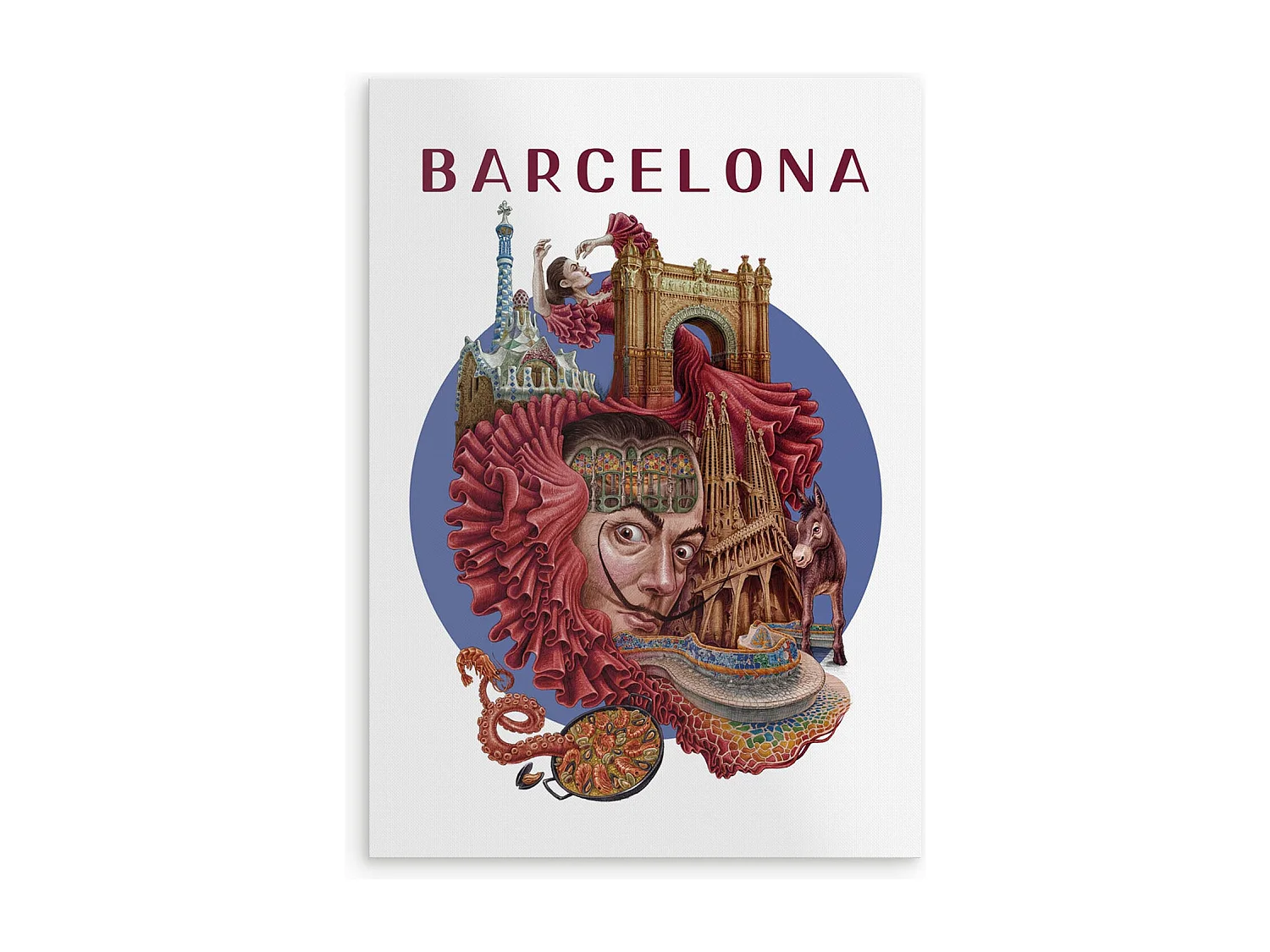 Poster, spanisches Stadtdekor, Barcelona, ​​​​42x59,4 cm Barcelona-Kunst, Barcelona-Stadtdruck.
