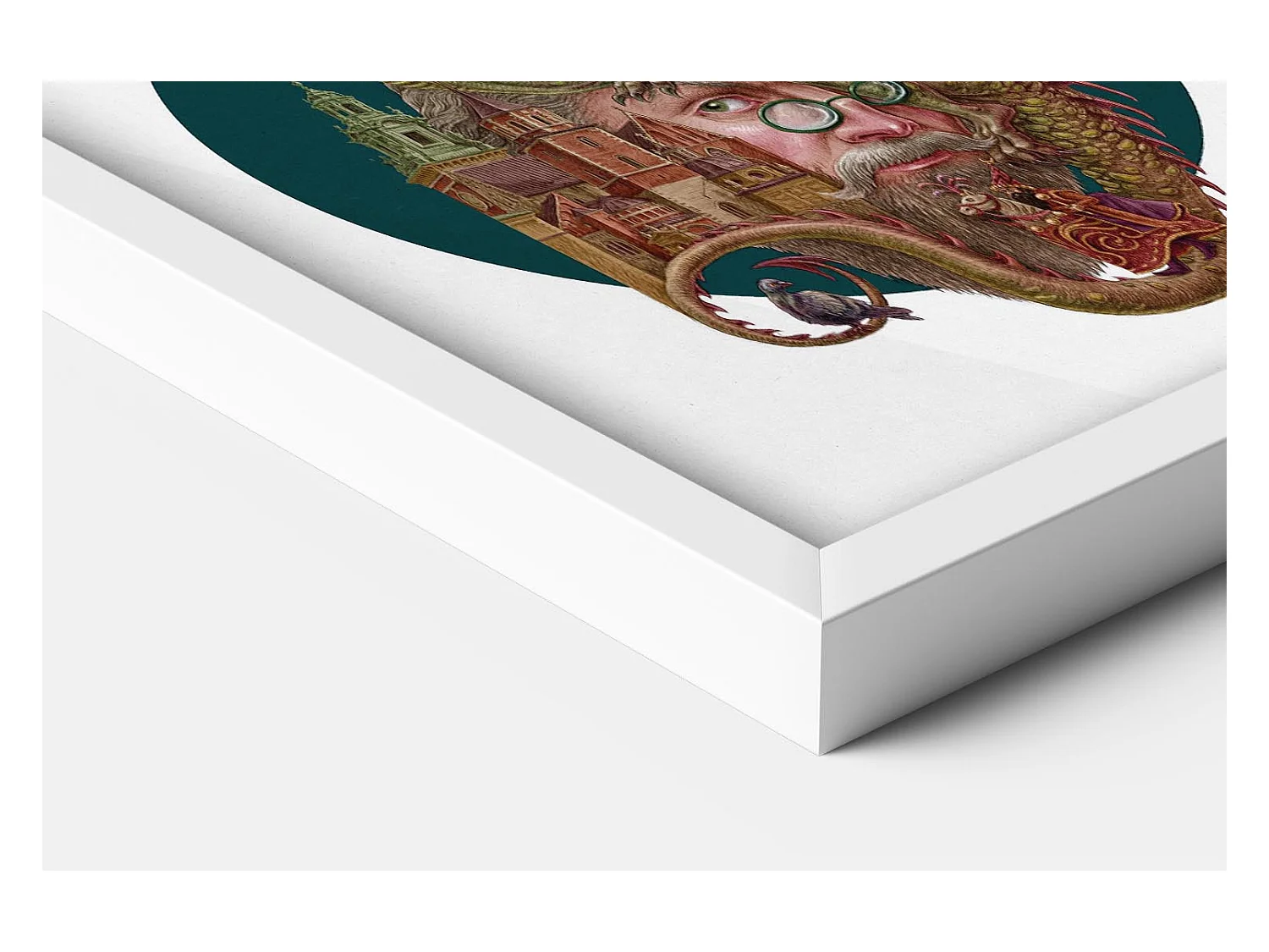 Image dans un cadre, décor de la ville polonaise, image avec cadre blanc Cracovie, 20x30 cm Art de Cracovie, imprimé urbain.