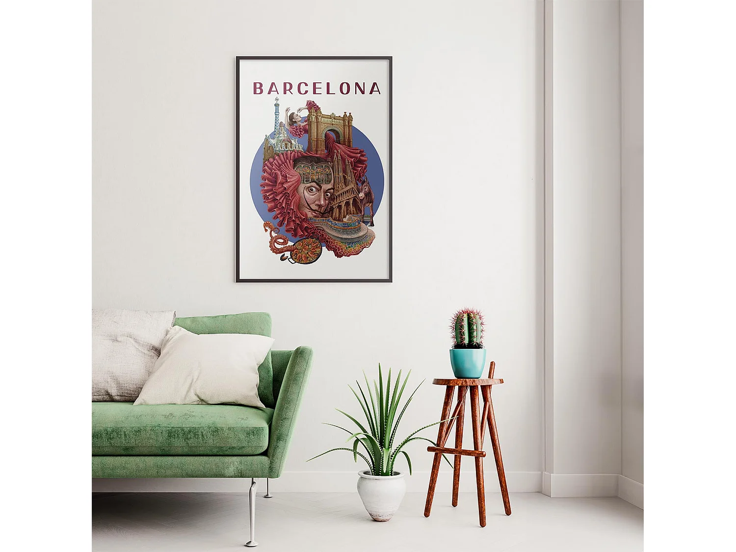 Poster, spanisches Stadtdekor, Barcelona, ​​​​59,5x84 cm Barcelona-Kunst, Barcelona-Stadtdruck.