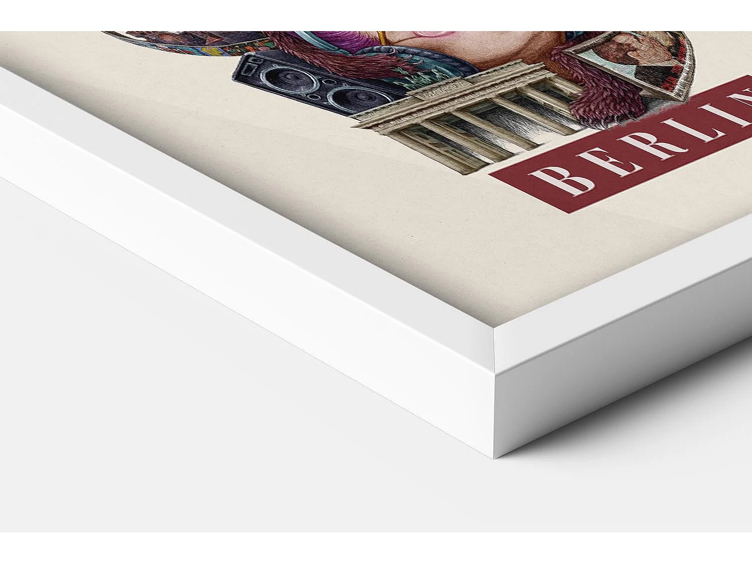 Image dans un cadre, décor allemand moderne, cadre blanc Berlin art, image minimaliste Berlin, 50x70 cm Berlin art.