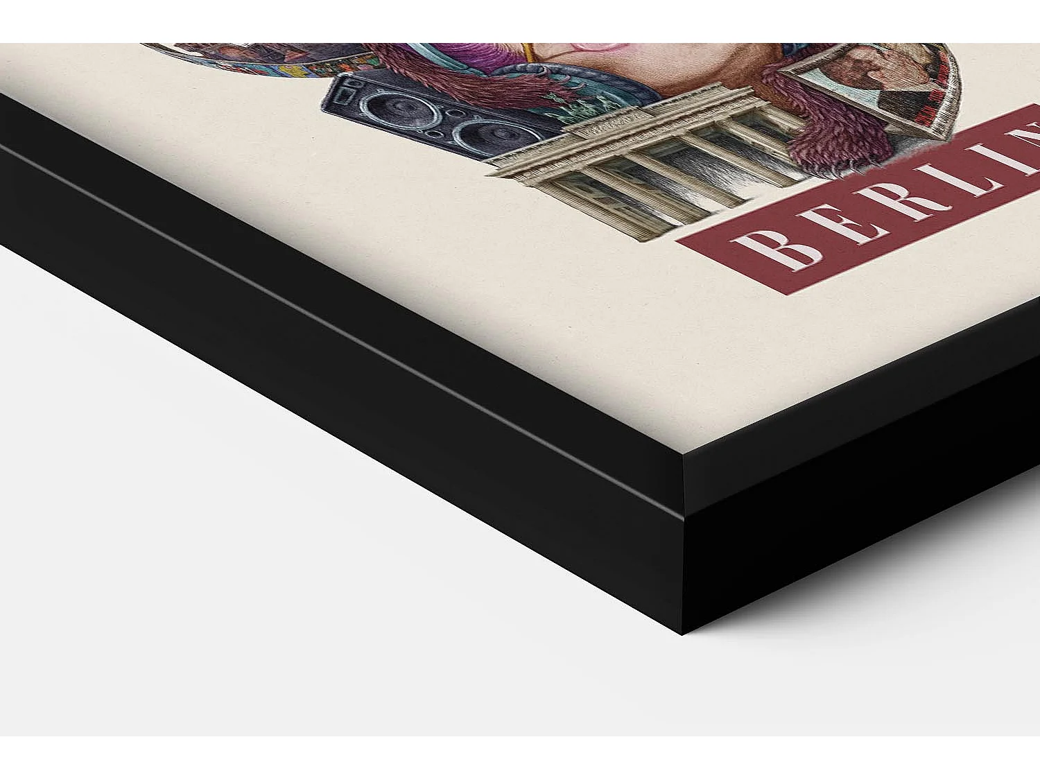 Foto in lijst, modern Duits decor, zwarte lijst Berlijnse kunst, minimalistische foto Berlijn, 20x30 cm Berlijnse kunst.