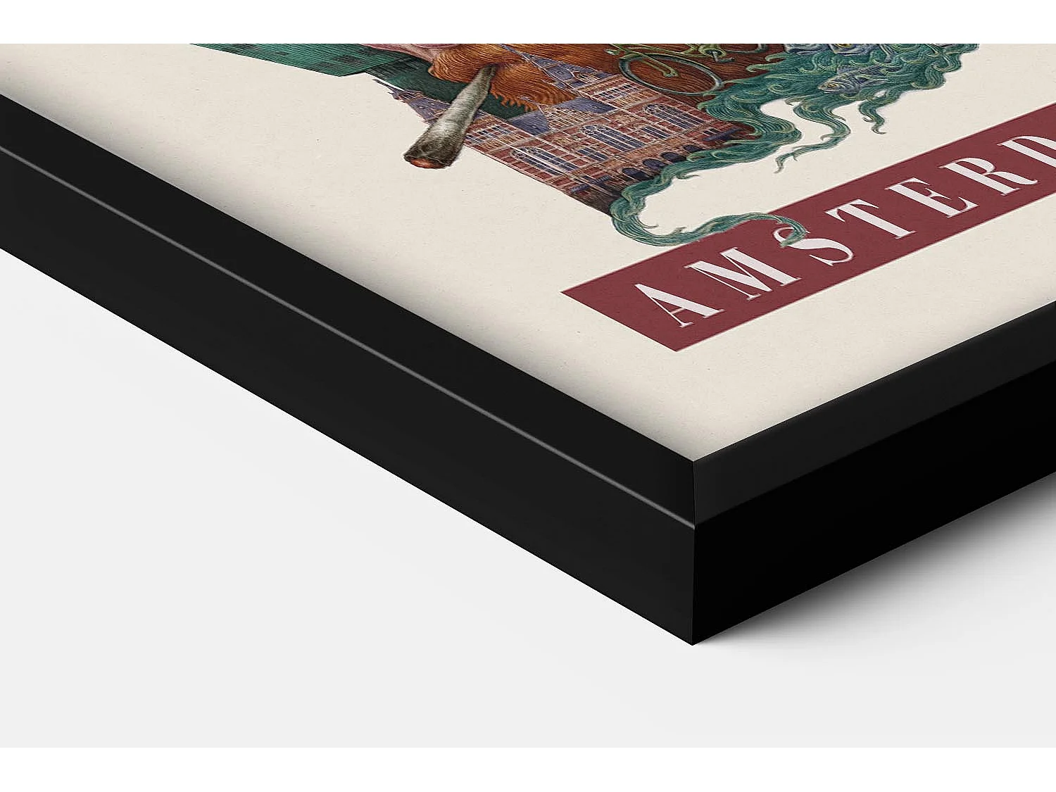 Quadro con cornice, arredamento moderno olandese, cornice nera Arte di Amsterdam, immagine urbana di Amsterdam, stampa 40x60 cm.