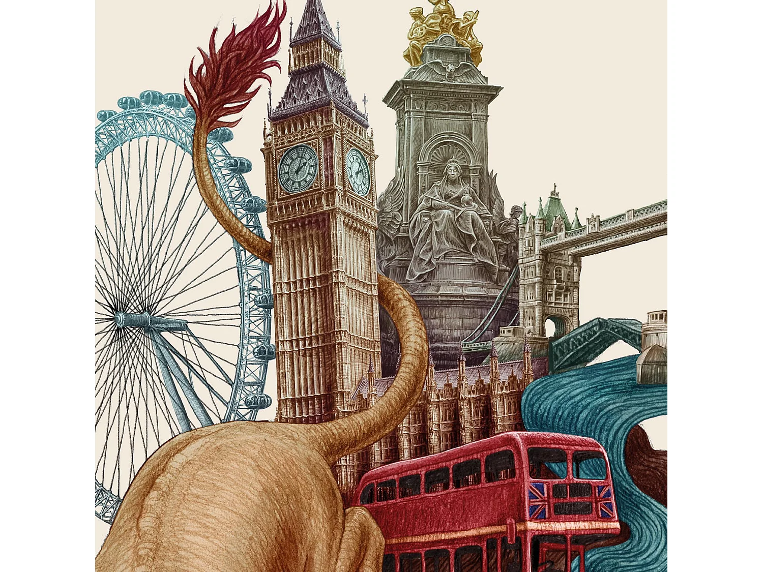 Poster, Londoner Stadtdekor, Londoner Kunst, minimalistisches Londoner Stadtbild-Poster, 42x59,4 cm.