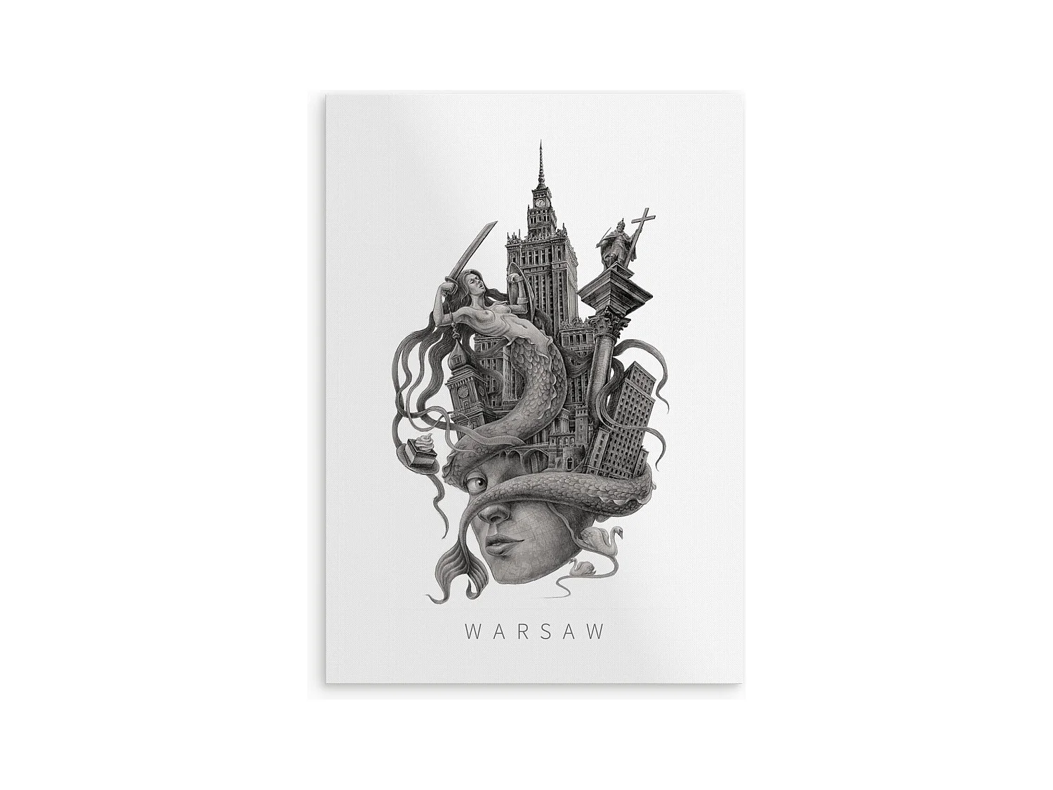Affiche, décor polonais, art de Varsovie, imprimé minimaliste de Varsovie, design urbain 59,5x84 cm.