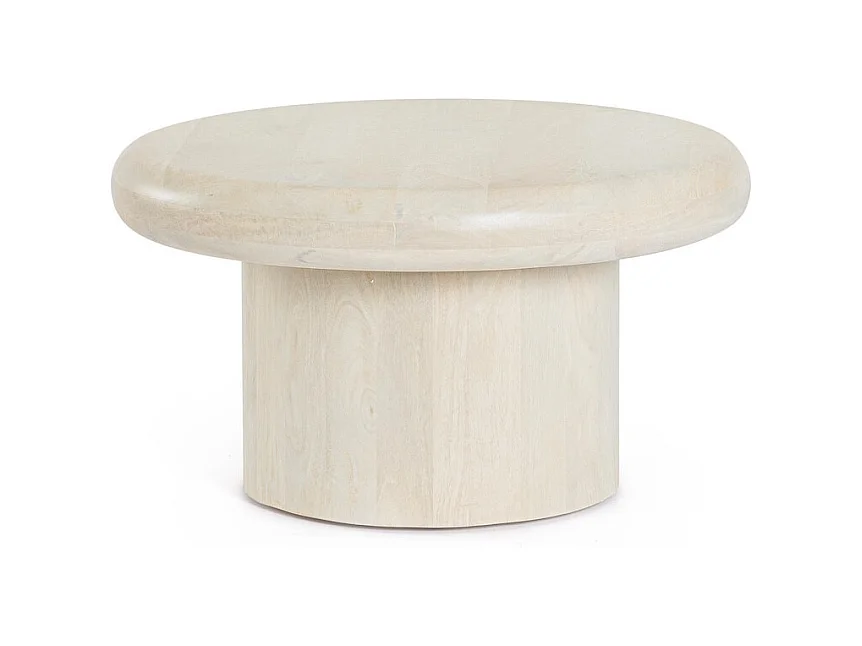 NABOO - Table basse ronde en bois crème