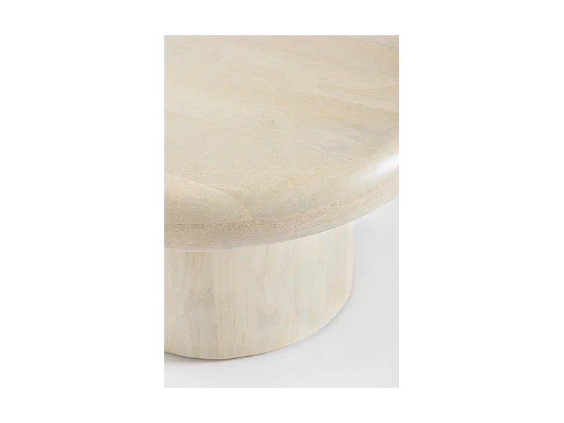 NABOO - Table basse ronde en bois crème