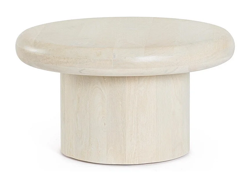 NABOO - Table basse ronde en bois crème