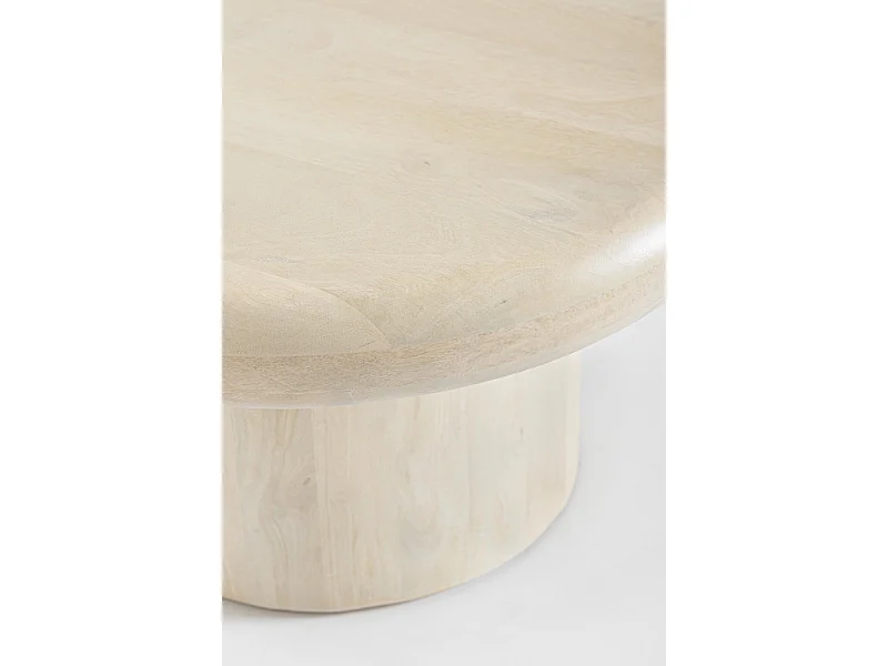 NABOO - Table basse ronde en bois crème