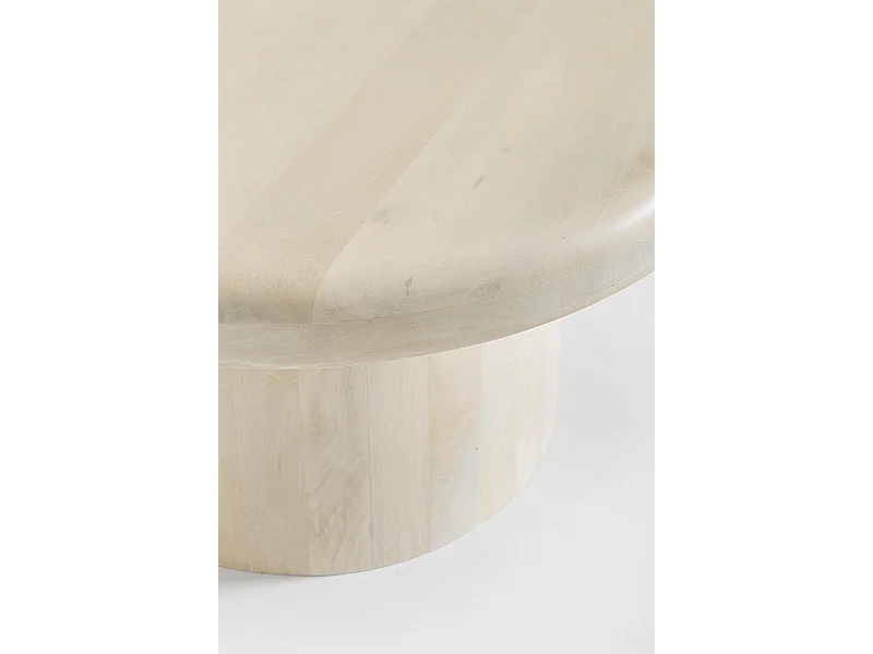 NABOO - Table basse ronde en bois crème D75